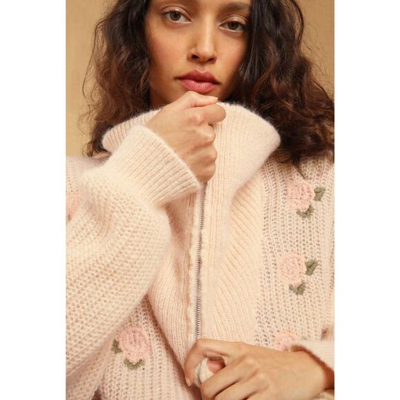 ROUJE PARIS Favin Mohair Wool Half Zip Retro Vintage Sweater Made Italy 34 $265 - Picture 12 of 12